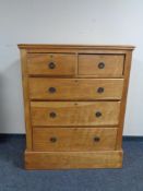 An Edwardian pine five drawer chest, 95 x 44 x 117 cm.