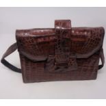 A vintage crocodile leather hand bag