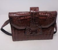 A vintage crocodile leather hand bag