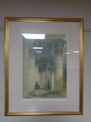 A David Roberts print, View under the Grand Portico.