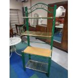 A contemporary metal four tier kitchen stand