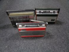 A box of three transistor radios to include Roberts R757 and Roberts RFM3,