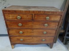 A George III mahogany five drawer chest