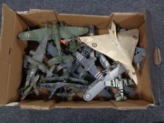A box of a quantity of plastic aeroplane models