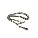 An antique silver Albert chain, 30.