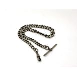 An antique silver Albert chain, 45.3g.