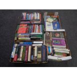 Three boxes of hardback and paperback books relating to Christianity, theology etc.