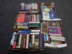 Three boxes of hardback and paperback books relating to Christianity, theology etc.