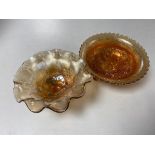 Two carnival glass bowls