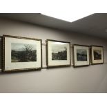 Four colour prints depicting hunting landscapes, 57 x 44 cm, all framed (4).