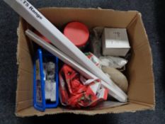 A box containing electrical fittings, LED wire etc.