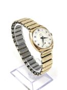 A gents Ryte 9ct gold wristwatch on gold plated expanding strap