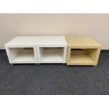 Three Ikea occasional tables on castors