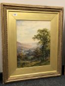 R. A . K Marshall : A Welsh Valley, a watercolour, signed, 40 x 52 cm, framed.