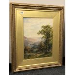 R. A . K Marshall : A Welsh Valley, a watercolour, signed, 40 x 52 cm, framed.