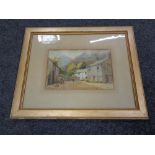 A 19th century watercolour, Old houses, Borrowdale, signed Stephenson, dated 1898.