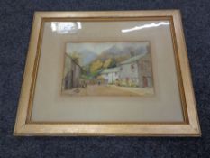 A 19th century watercolour, Old houses, Borrowdale, signed Stephenson, dated 1898.