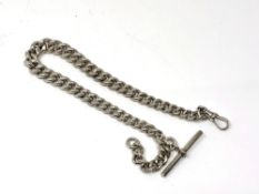 A heavy antique silver chain, 75.2g.