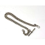 A heavy antique silver chain, 75.2g.