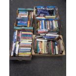 Three boxes of hardback and paperback books relating to Christianity, theology etc.