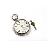 An antique silver fusee pocket watch by W. Routledge Brampton, no 10390.