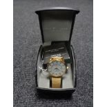 A Christin Lars gold plated gentleman's wristwatch, boxed.