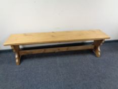 A pine bench