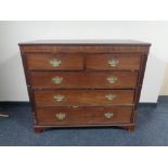 A 19th century mahogany five drawer chest with brass drop handles.