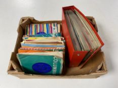 A box containing a quantity of mid 20th century 45 singles to include Frankie Vaughn, Tommy Cooper,