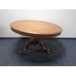 A circular Victorian mahogany pedestal breakfast table (as found).