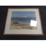 Peter Podmore, Coquet Island, pastel, framed.