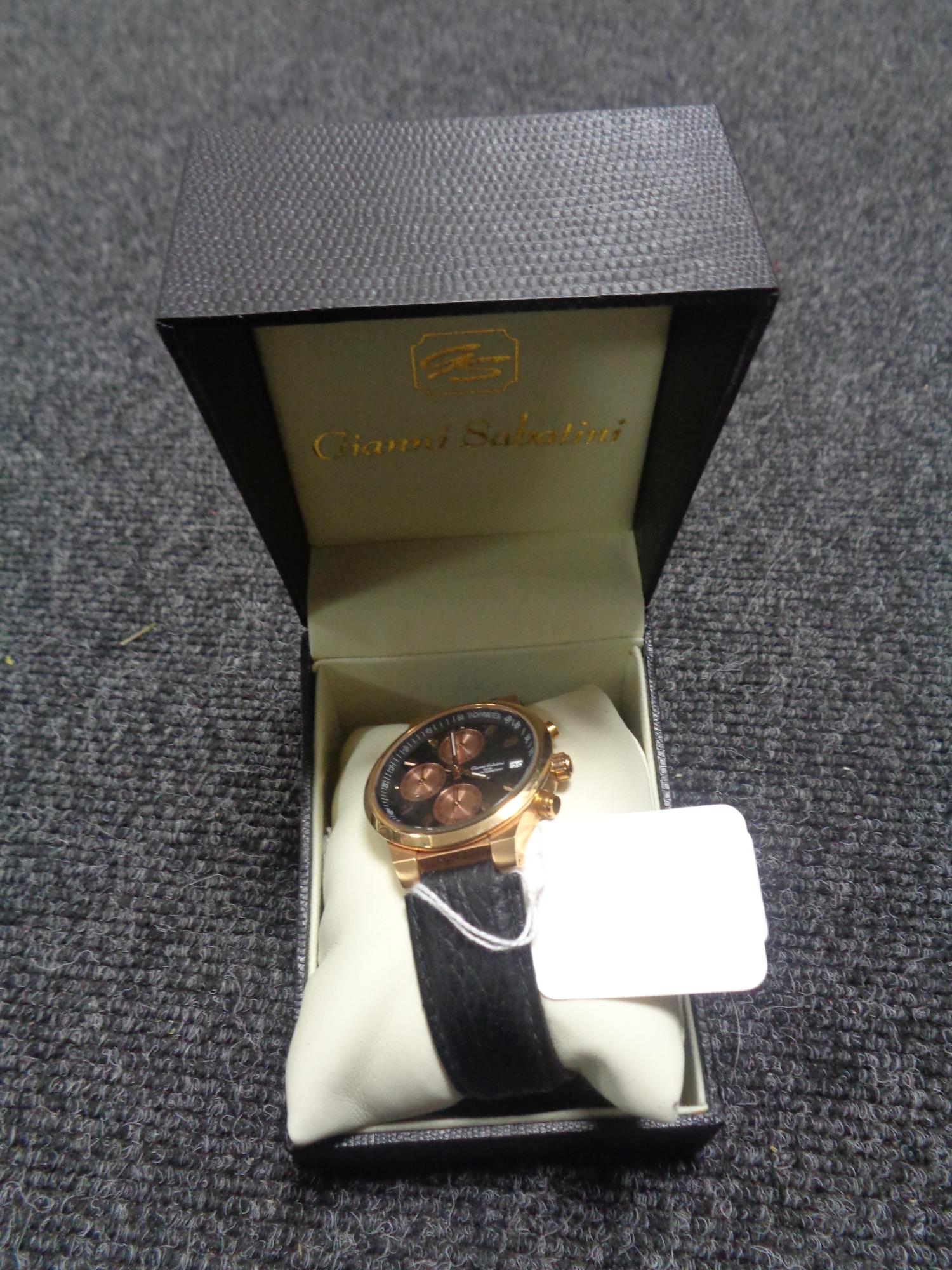 A Gianni Sabatini gentleman's wristwatch, boxed.