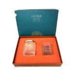 A Lalique Collection Crystal scent jar and glass, boxed.