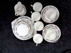 A tray containing 21 pieces of Royal Stafford Othello bone tea china.