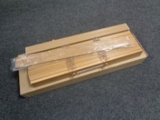 4 boxed wooden blinds, 60 x 200 cm.