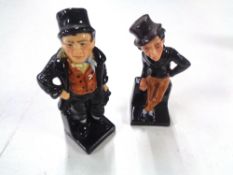 Two Royal Doulton figures, Bill Sykes and Jingle.