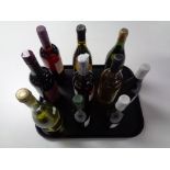 A tray of ten assorted bottles of wine