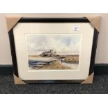After Tom MacDonald : Bamburgh Castle, reproduction in colours, signed in pencil, 21 cm by 30 cm,