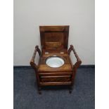 A beech commode and a Past Times gent's valet stand