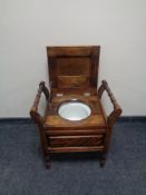 A beech commode and a Past Times gent's valet stand