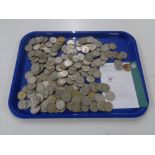 Approximately 229 two shilling pre 1947 silver coins, 2542g.