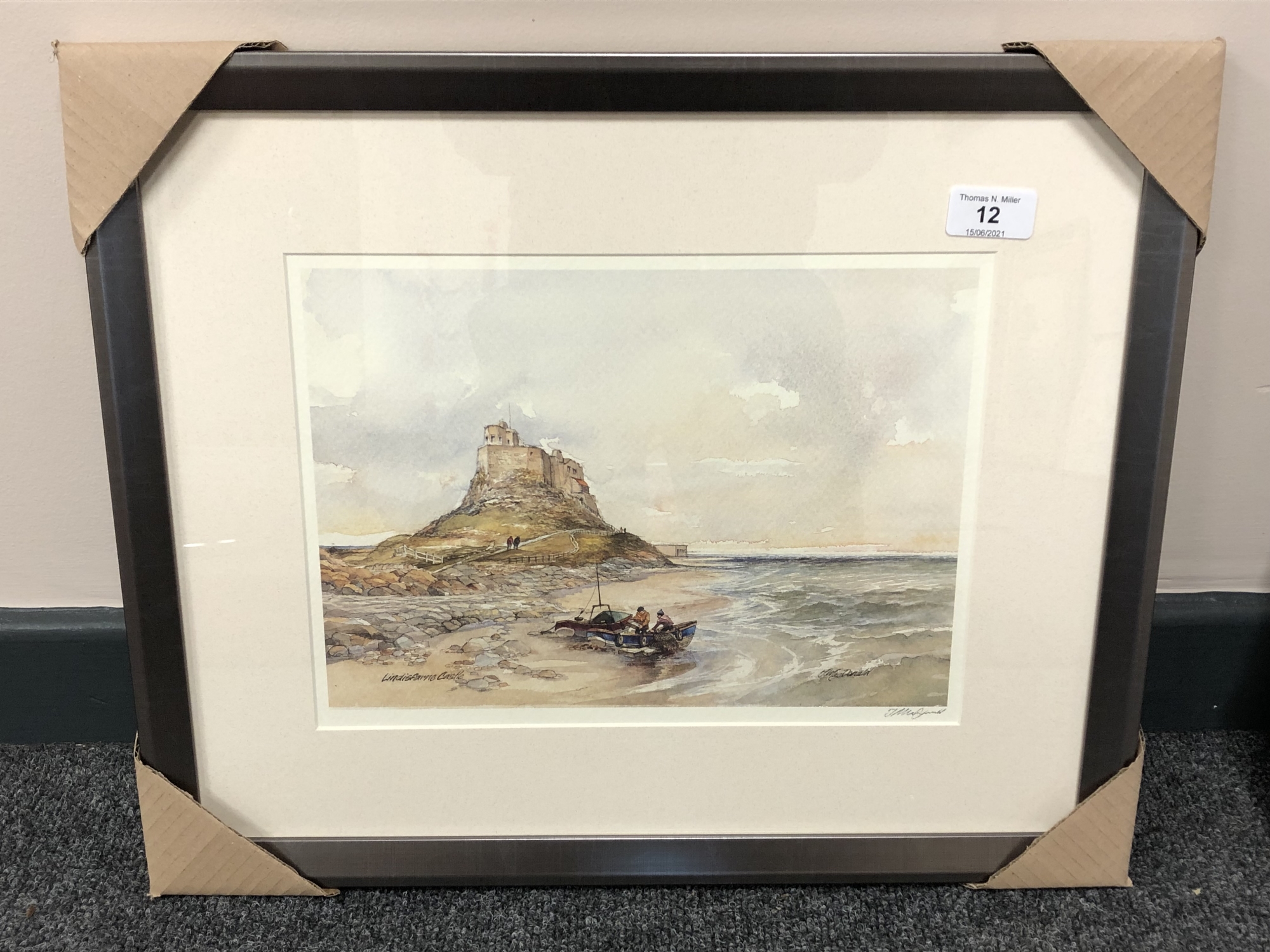 After Tom MacDonald : Lindisfarne Castle, reproduction in colours, signed in pencil, 21 cm by 30 cm,