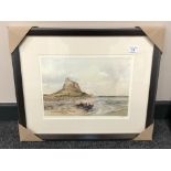 After Tom MacDonald : Lindisfarne Castle, reproduction in colours, signed in pencil, 21 cm by 30 cm,