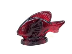 A rare red Sabino glass carp, length 9.5 cm.