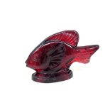 A rare red Sabino glass carp, length 9.5 cm.