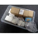 A box containing a quantity of makeup and beauty products to include shampoo bars,