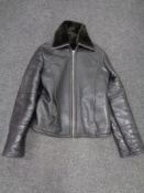 A leather sheep skin lined jacket.