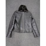 A leather sheep skin lined jacket.