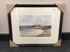 After Tom MacDonald : Dunstanburgh, reproduction in colours, signed in pencil, 21 cm by 30 cm,