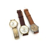 Three vintage gent's wristwatches comprising Oris, Ebel, and Damas.